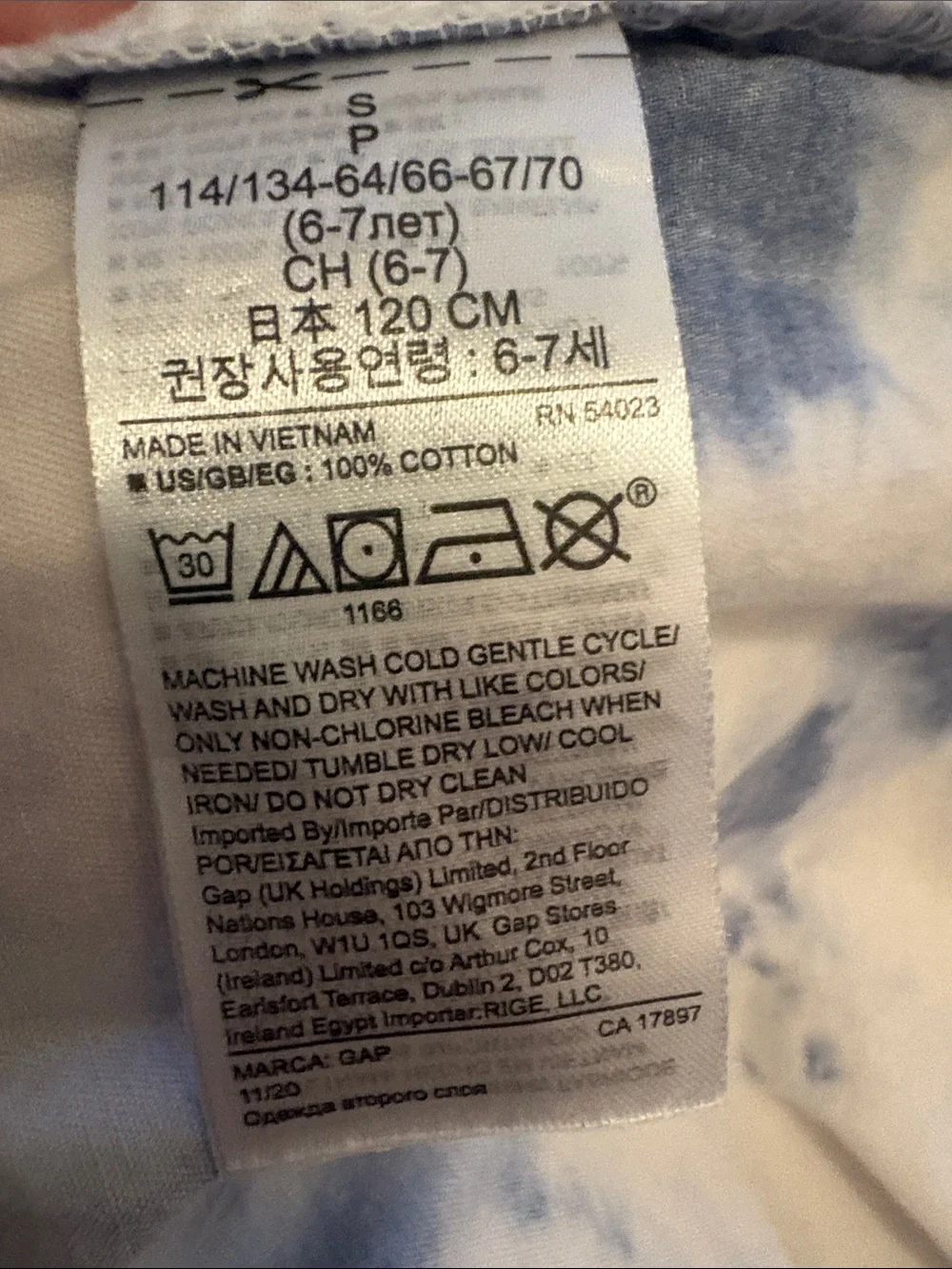 GAP Girls Floral Teal and Blue Tie-Dye Shorts Set, Size 5